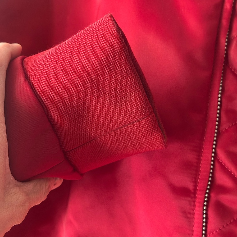 Acne Studios Red Bomber Jacket Full Zip Lightweight Mid-Length Men's Size 50 - Picture 5 of 9